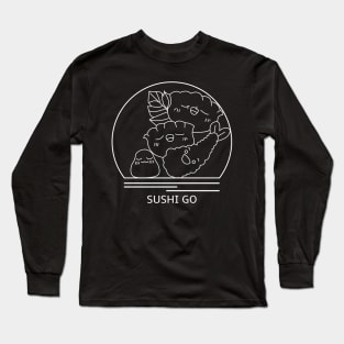 Sushi Go Minimalist Line Drawing - Board Game Inspired Graphic - Tabletop Gaming  - BGG Long Sleeve T-Shirt